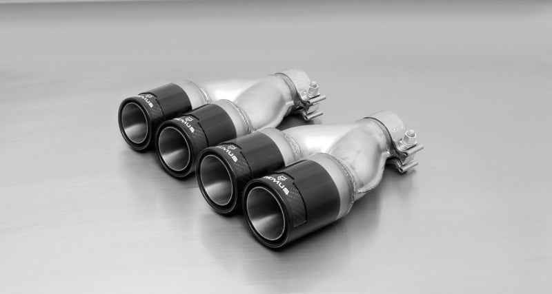 Remus 2006 Peugeot 207 1.4L/1.6L 84mm Black Chrome Straight w/Carbon Insert Tail Pipe Set (Pair) 001084CB
