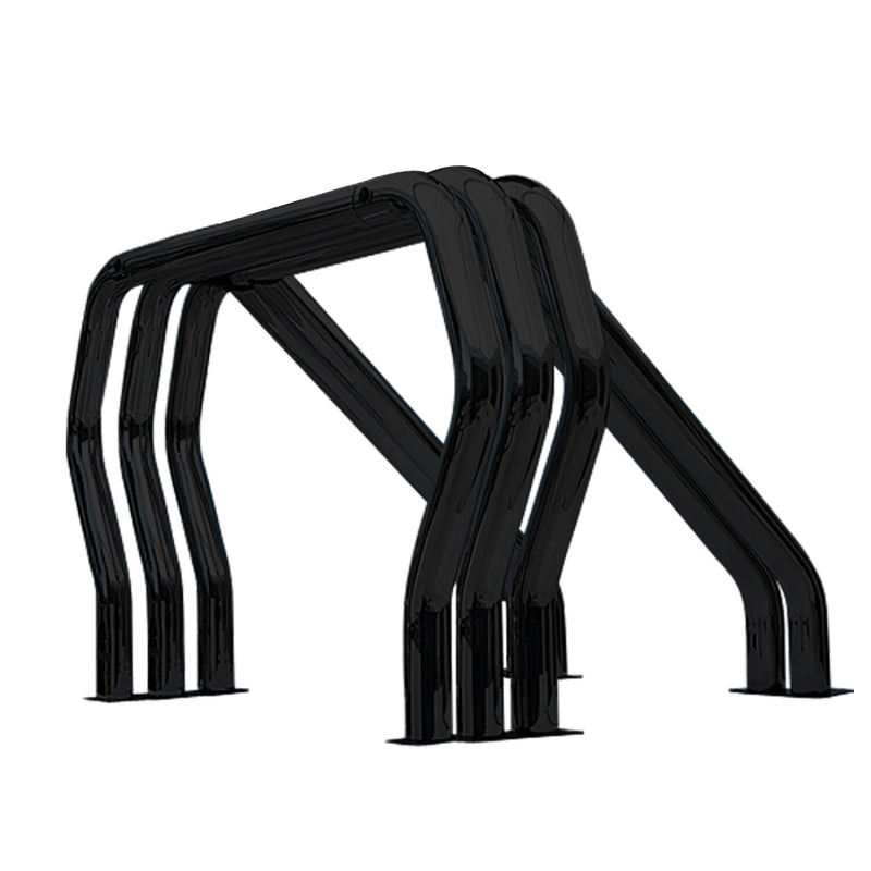 Go Rhino Bed Bars Complete Kit Triple Bar/Double Kicker (Between wheel wells) Black Model 9809560TDB