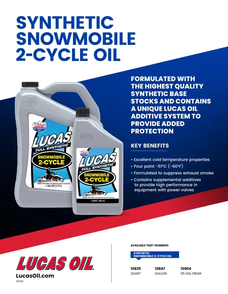 10904 Lucas Motor Oil Full Syn 2Cycle Snow 55 Gal Drum wps-58-5332