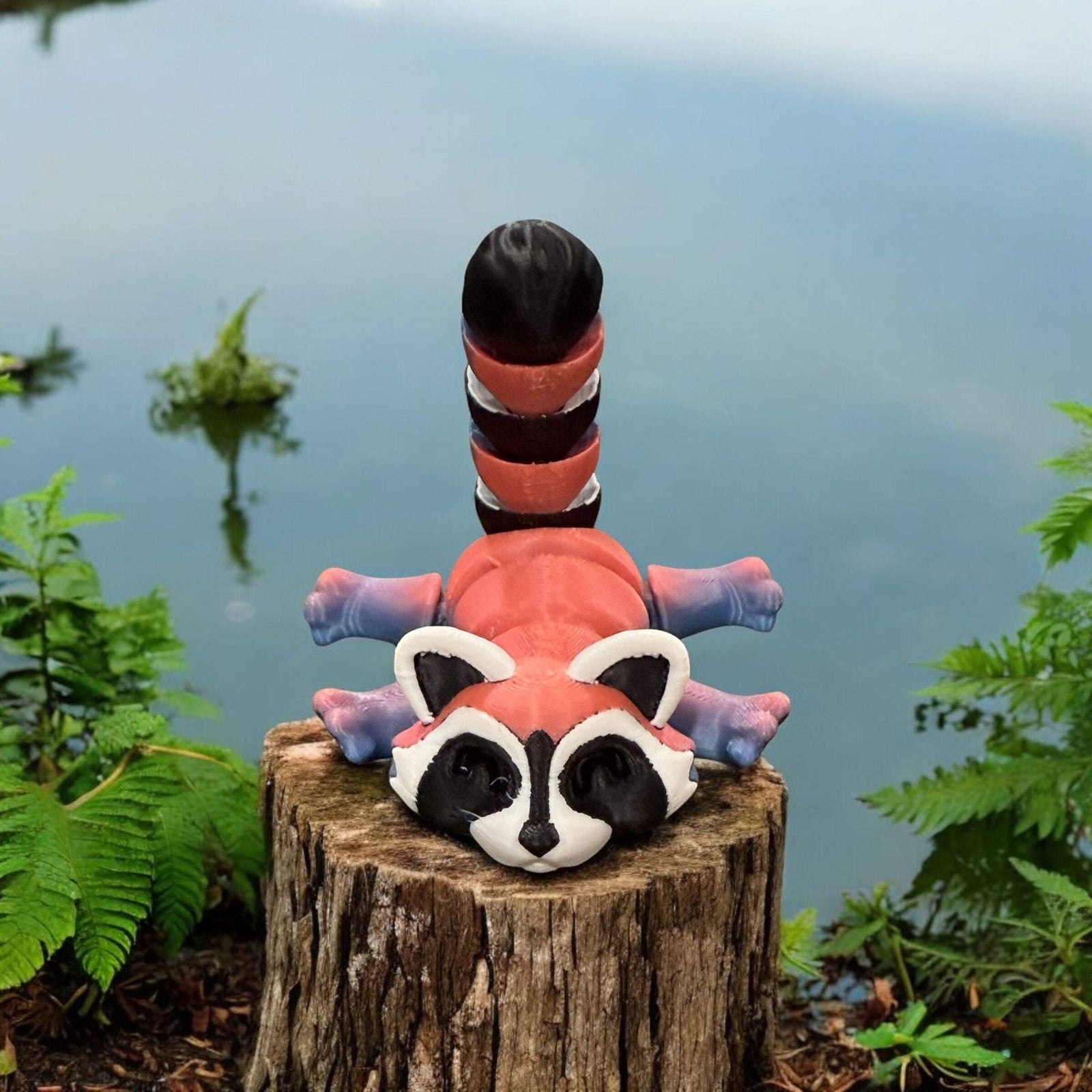 Durable 3D-Printed Fidget Toy Raccoon for Stress Relief Pink/PurpleRaccoon