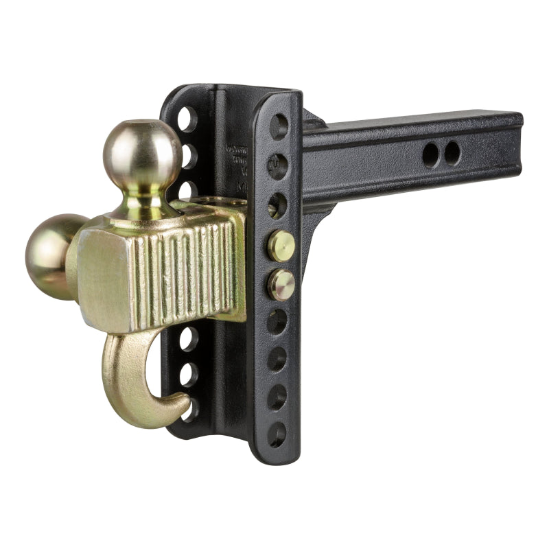 CURT Adjustable Channel Mount with Hook & Step Dual-Ball - 2" Shank, 14K, 6" Drop Model 45904