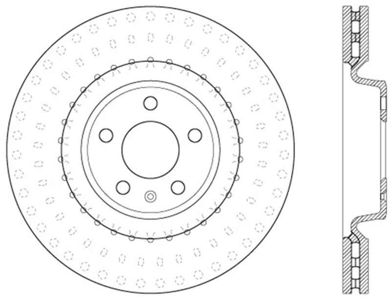 StopTech 12-13 Audi A6 Quattro/11-12 A7 Quattro / 10-13 S4 Front Right Cryo Slotted Rotor 126.33138CSR