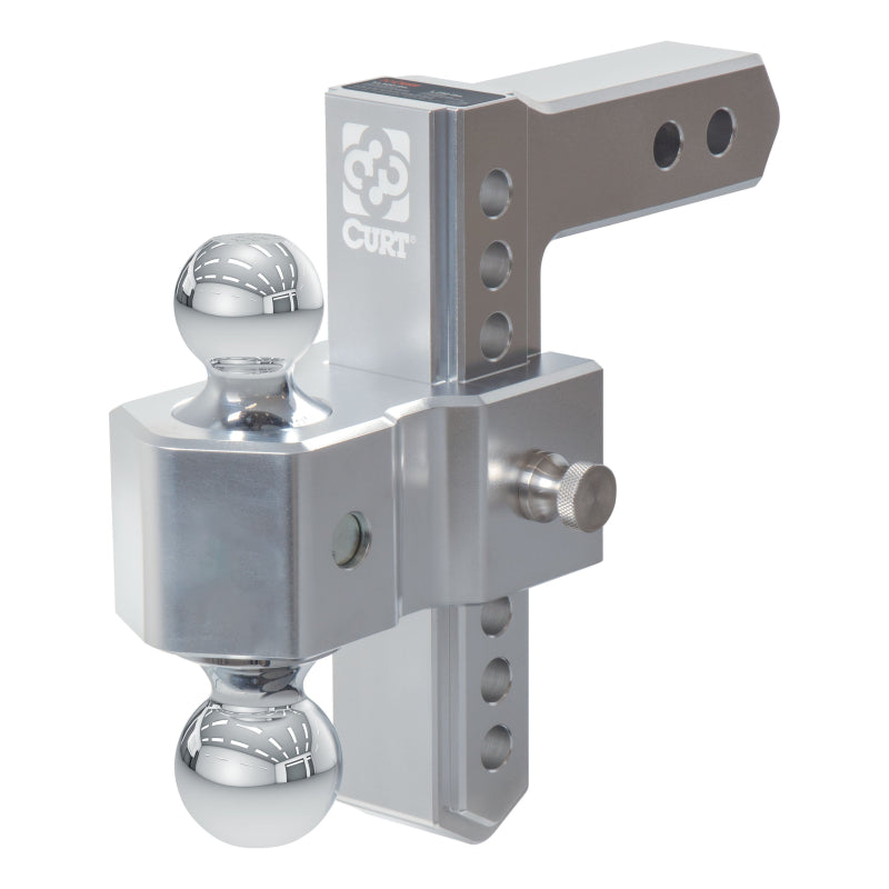CURT AlumaLite Adjustable Aluminum Hitch with Dual Ball, 7-1/2" Drop Model 45365