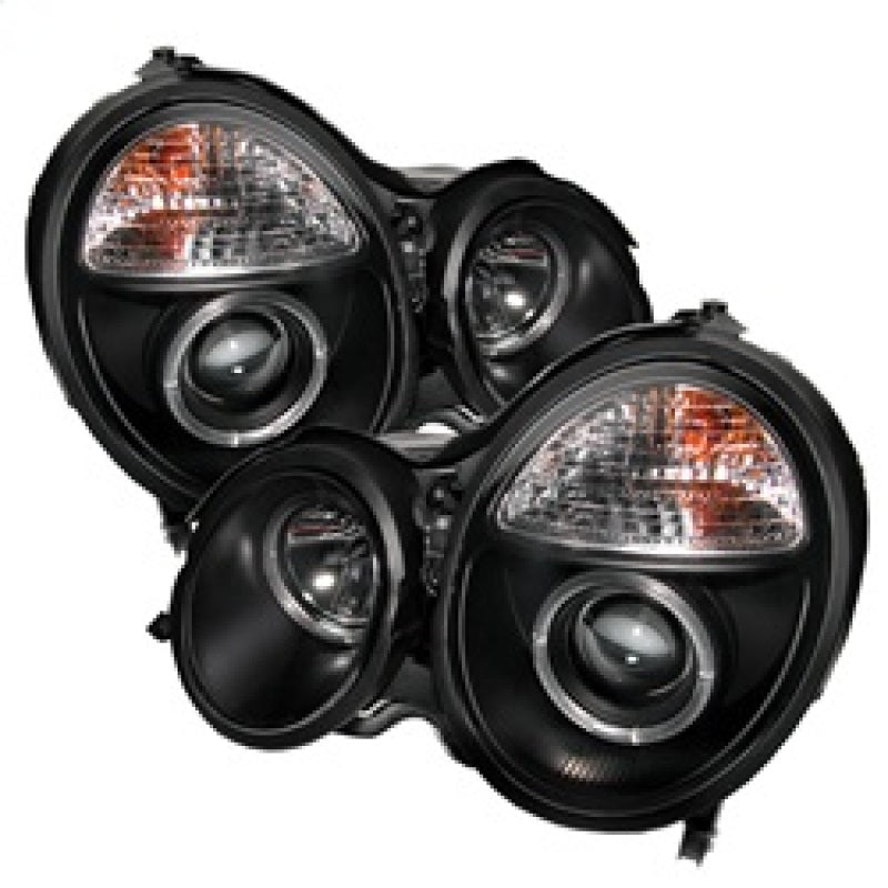 Spyder Mercedes Benz E-Class 00-02 Projector Headlights LED Halo Blk PRO-YD-MBW21099-HL-BK spy5011299