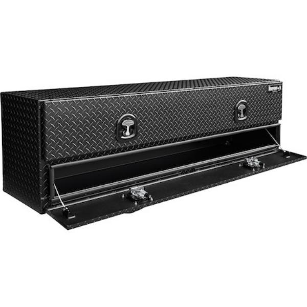 Buyers Products Flatbed Contractor Top Mount Truck Box With Drop Down Doors 72" Matte Black Aluminum Model 1722578