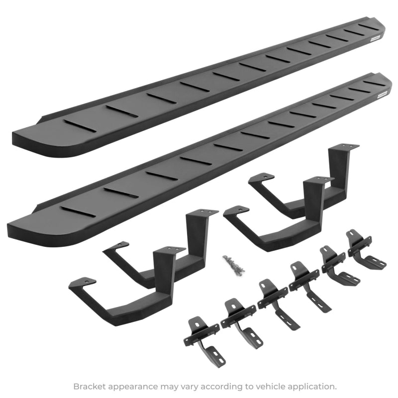 Go Rhino RB10 Running Boards with Mounting Brackets With 2 Pairs Drop Steps Kit Model 6344158020PC