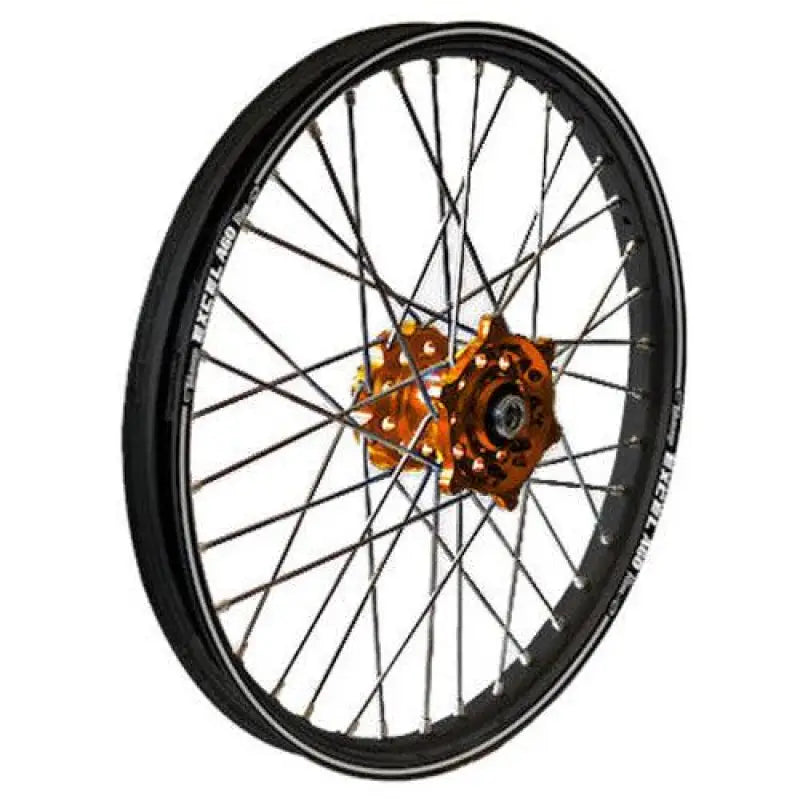 20-4181OB Dubya Front Wheel 1.40 X 19 Orange Kite Hub Black Rim wps-820-4181ob