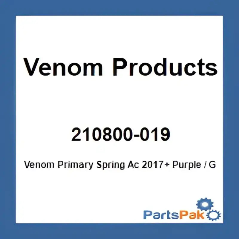 210800-019 Venom Products Venom Primary Spring Ac 2017+ Purple/Gold 170-300 wps-30-210800-019