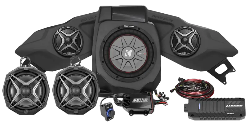 220-RZ5-Q5XA2 Ssv Works 5 Speaker Plug And Play Kit W/ 8 Inch Cage Pods wps-63-9526