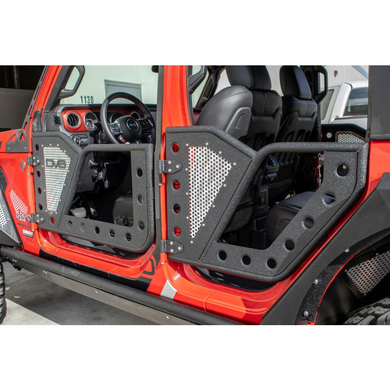 DV8 Offroad 2018-2025 Jeep Wrangler JL JLU Gladiator JT Front Rock Doors Model RDJL-01F