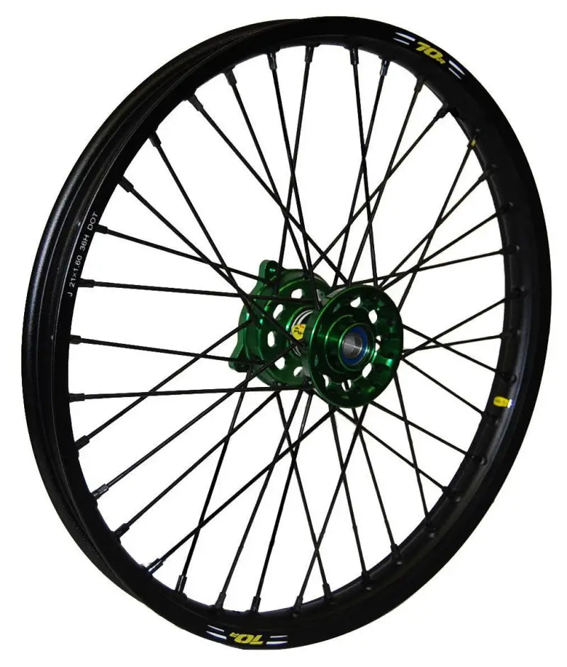 23-2605222 Pro-Wheel Wheel Front 1.60X21 Green Hub Blk Rim/Blk Spoke/Blk Nipple wps-800-23-2605222