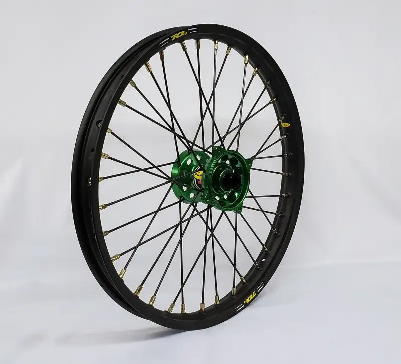 23-2605241 Pro-Wheel Wheel Front 1.60X21 Green Hub Blk Rim/Gld Spoke/Sil Nipple wps-800-23-2605241