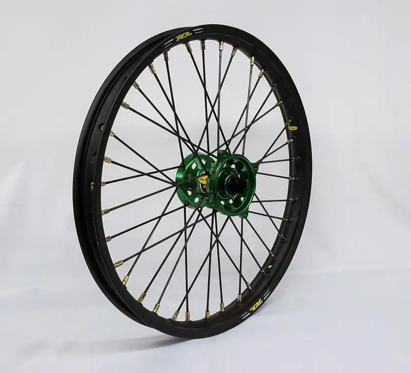 23-2905224 Pro-Wheel Wheel Front 1.60X21 Green Hub Blk Rim/Blk Spoke/Gld Nipple wps-800-23-2905224