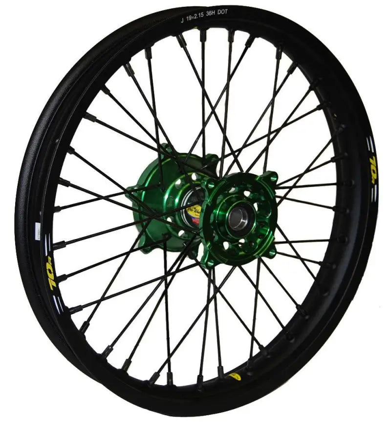 24-2285222 Pro-Wheel Wheel Rear 2.15X18 Green Hub Blk Rim/Blk Spoke/Blk Nipple wps-800-24-2285222