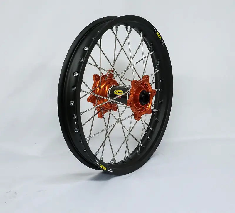 24-3076211 Pro-Wheel Wheel Rear 1.60X14 Orange Hub Blk Rim/Sil Spoke/Sil Nipple wps-800-24-3076211