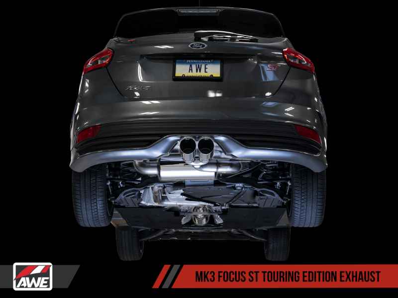 AWE Tuning Ford Focus ST Touring Edition Cat-back Exhaust - Non-Resonated - Chrome Silver Tips 3015-32092