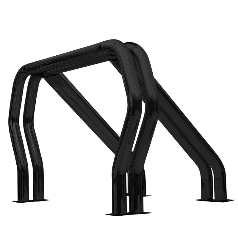 Go Rhino Bed Bars Complete Kit Double Bar/Double Kicker (Between wheel wells) Black Model 9809560DDB