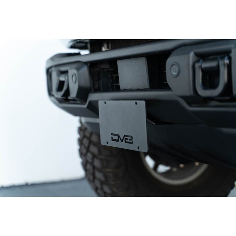 DV8 Offroad 2021-2025 Ford Bronco Capable Bumper Front License Plate Mount Model LPBR-04