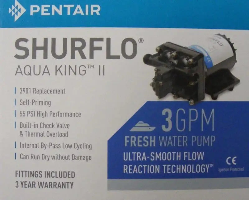 4138-111-E65 Shurflo 12 Vdc 3.0 Gpm 55 Psi Fittings I s6f4138111e65