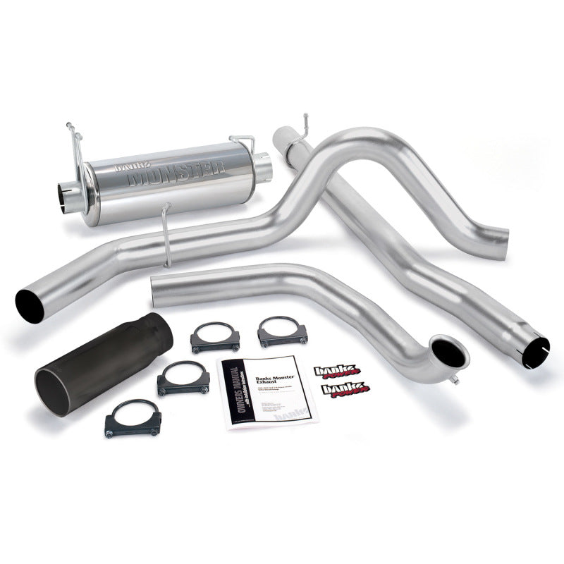 Banks Power 99-03 Ford 7.3L Monster Exhaust System - SS Single Exhaust w/ Black Tip gbe48656-B
