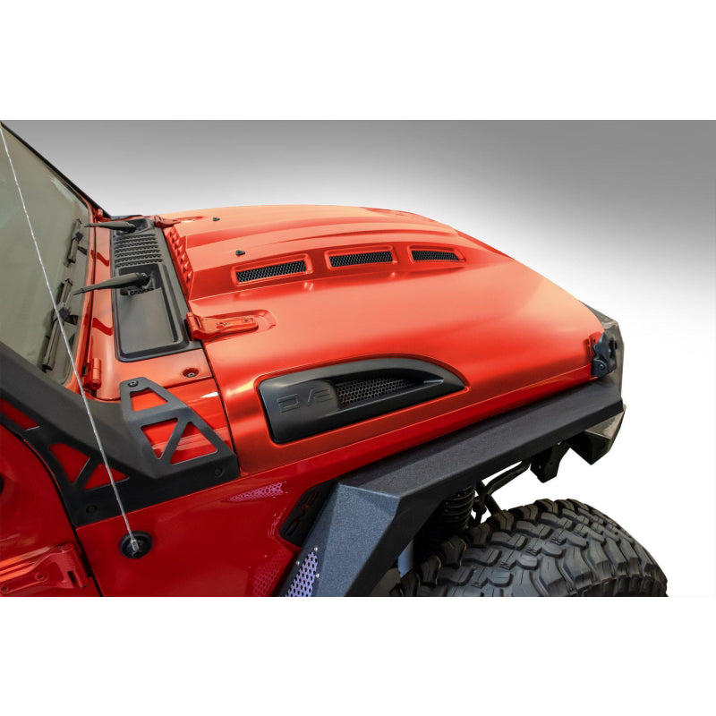 DV8 Offroad 2018-2025 Jeep Wrangler JL JLU Gladiator JT Heat Dispersion Hood Non-392 or Non-Mojave Model HDMBJL-01
