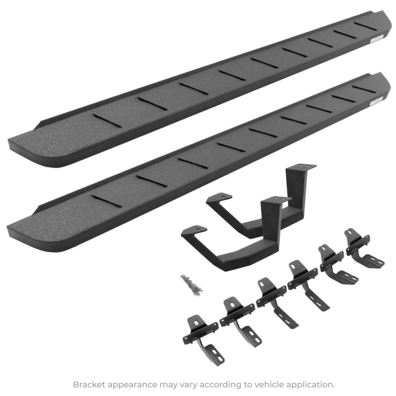 Go Rhino RB10 Running Boards with Mounting Brackets, 1 Pair Drop Steps Kit Bedliner Coat Model 6349264810T