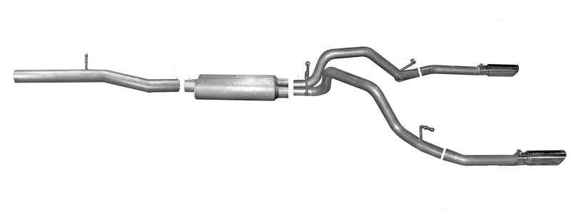 Gibson 14-18 GMC Sierra 1500 Base 5.3L 3in/2.25in Cat-Back Dual Split Exhaust - Stainless 65657
