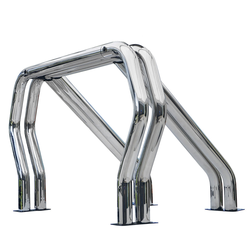 Go Rhino Bed Bars Complete Kit Double Bar/Double Kicker (Between wheel wells) Chrome Model 9609560DDC