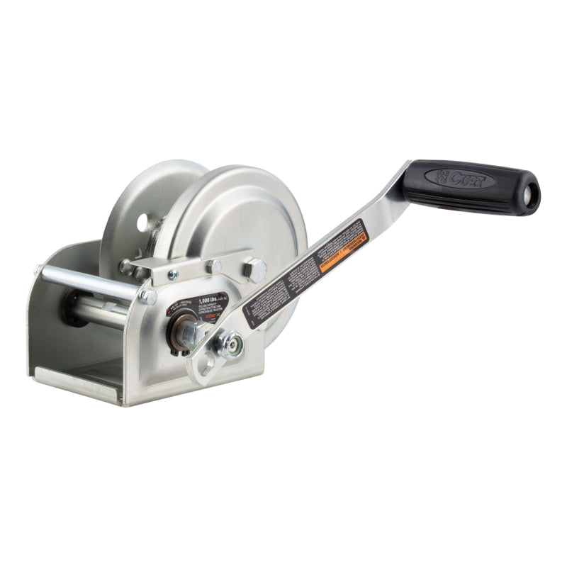 CURT Hand-Crank Brake Winch, 1,000 lbs, 4.2:1 Gear Ratio, 7" Handle Model 29610