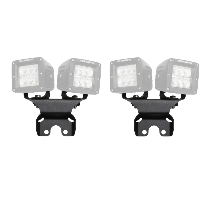 Go Rhino XE Rear Hard Top Light Mounts for Jeep JL/JT Fits two 3x3 LED Cube Lights Model 599502T