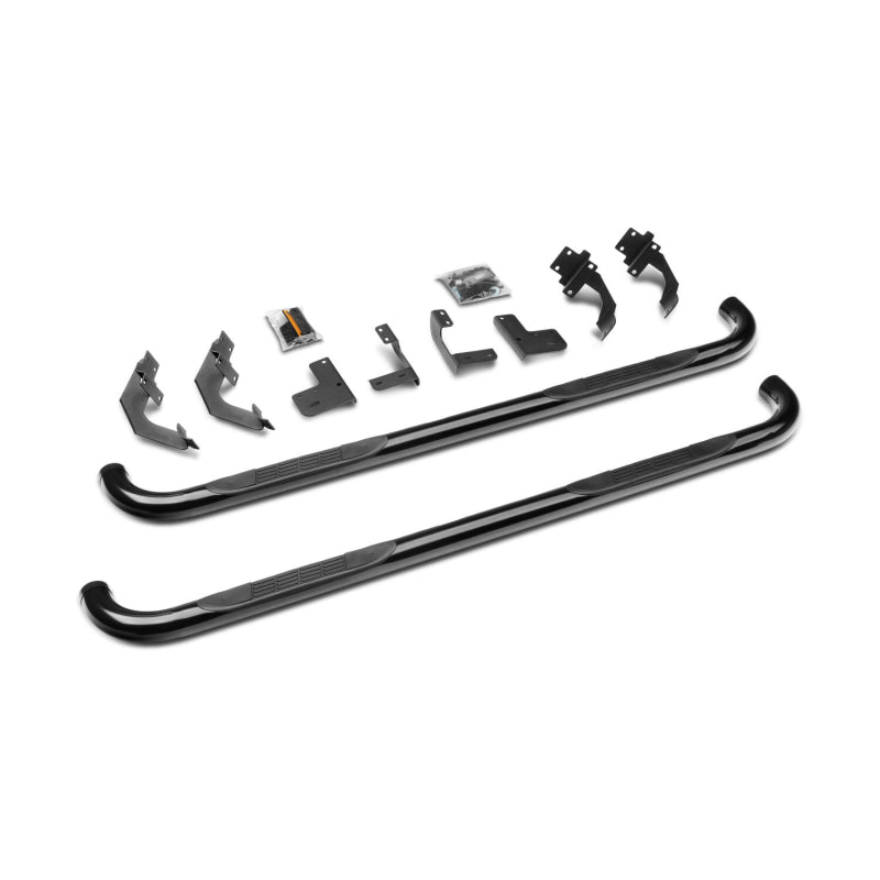 Go Rhino 4000 Series Step Nerf Bars with Mounting Brackets Kit Black Powder Coat Model 4155B