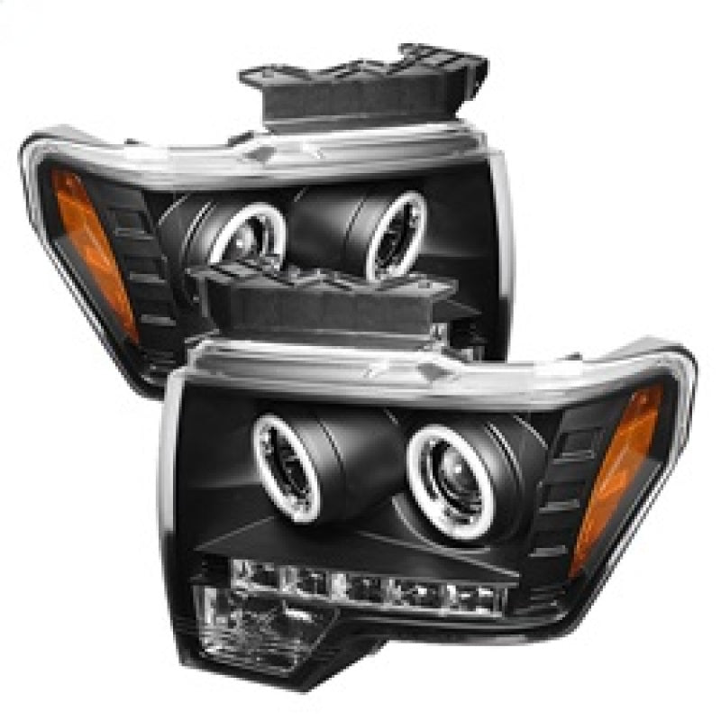 Spyder Ford F150 09-14 Projector Headlights Halogen Model- CCFL Halo LED Blk PRO-YD-FF15009-CCFL-BK spy5030108