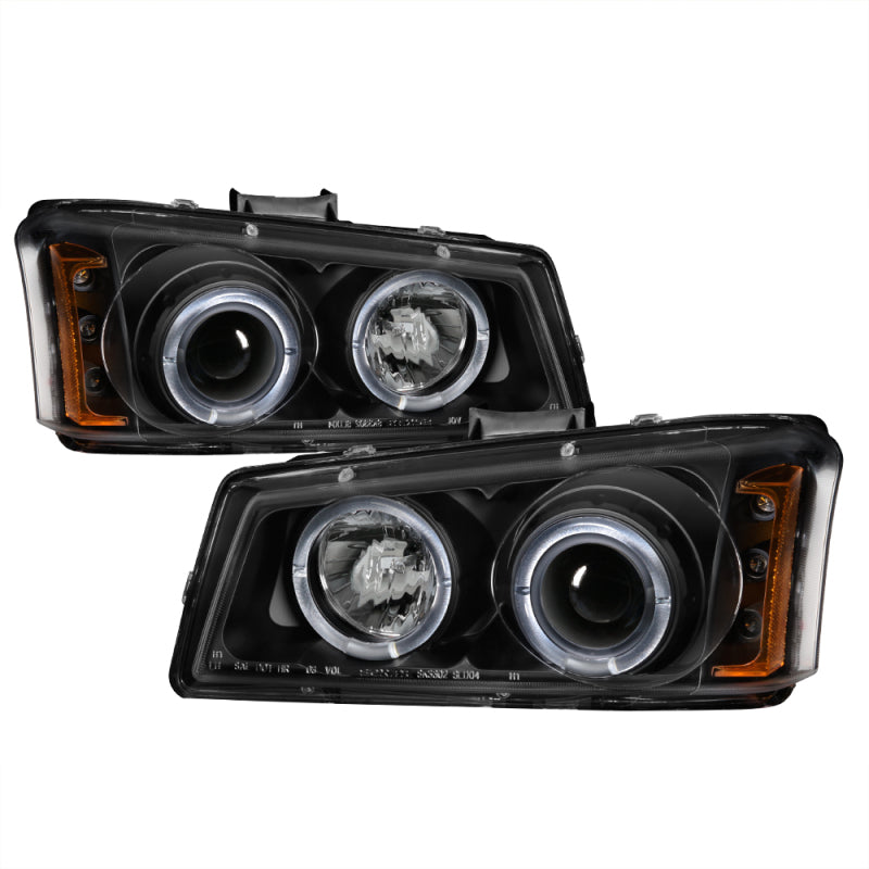 Spyder Chevy Silverado 1500 03-06 Projector LED Halo LED Amber Reflctr Blk PRO-YD-CS03-AM-BK spy5009456