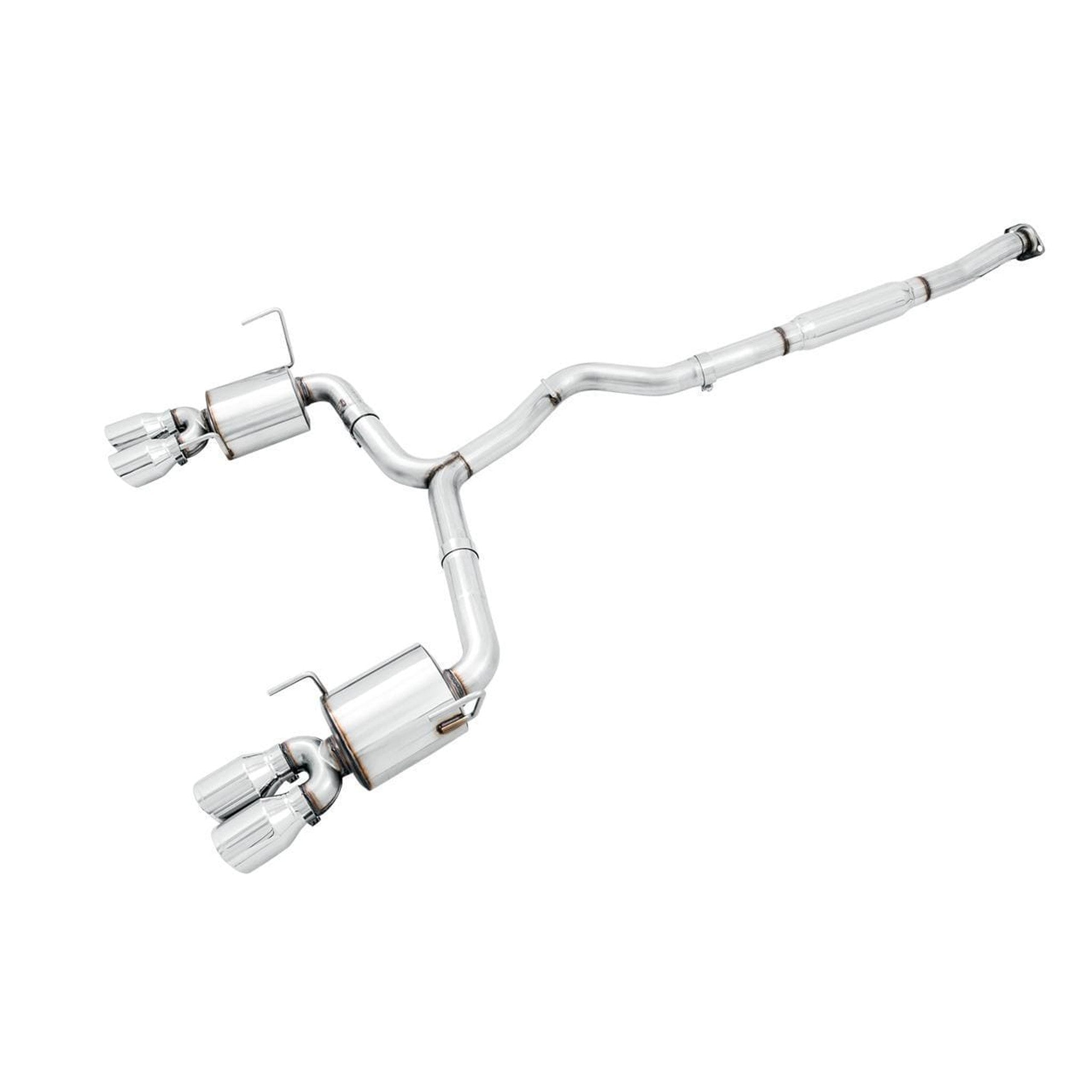 AWE Touring Edition Cat Back Exhaust Chrome Silver Quad Tips (102mm) Subaru WRX 2015-2021 | 3015-42098