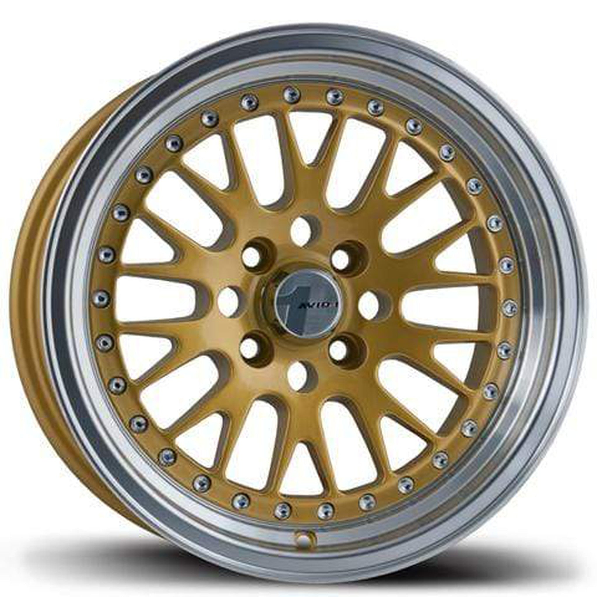 Avid.1 AV-12 Gold / Machined Lip Wheel 15x8 4x100 25mm 73.1 | AV1215804C25GD