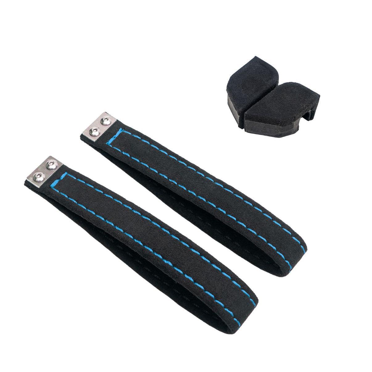 Billetworkz Alcantara Door Pull Strap Kit (Black/Hyper Blue) Subaru WRX / BRZ / GR86 2022-2025