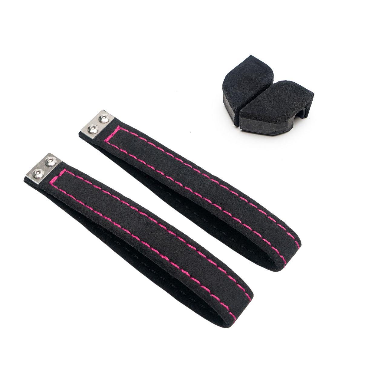 Billetworkz Alcantara Door Pull Strap Kit (Black/Pink) Subaru WRX / BRZ / GR86 2022-2025