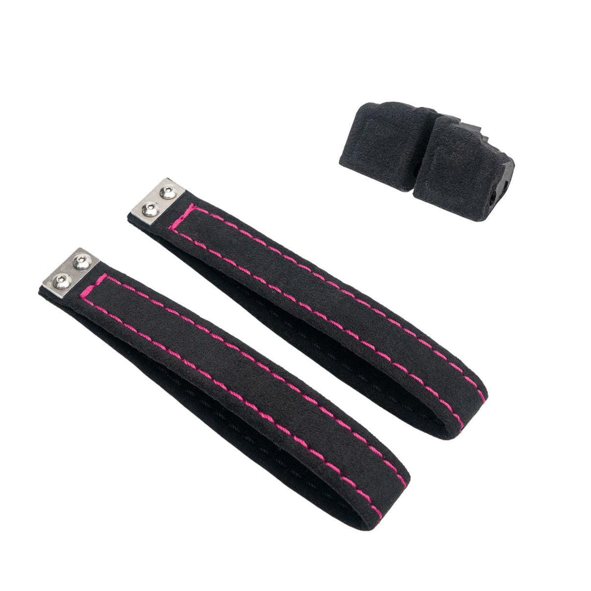Billetworkz Alcantara Door Pull Strap Kit (Black/Pink) Subaru WRX / STI / BRZ 2008-2021