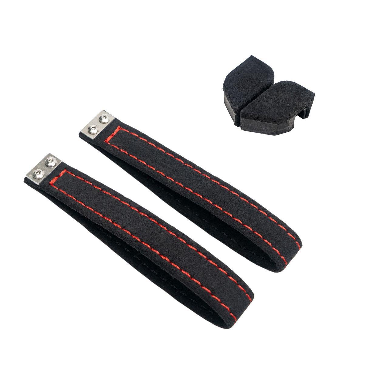 Billetworkz Alcantara Door Pull Strap Kit (Black/Red) Subaru WRX / BRZ / GR86 2022-2025