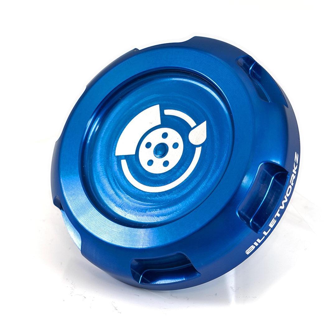 Billetworkz Brake Fluid Cap Engraved Zero Series Blue Subaru WRX 02-25 / STI 04-21 | BW-EBCZ-SUB-BRK-BLU-E