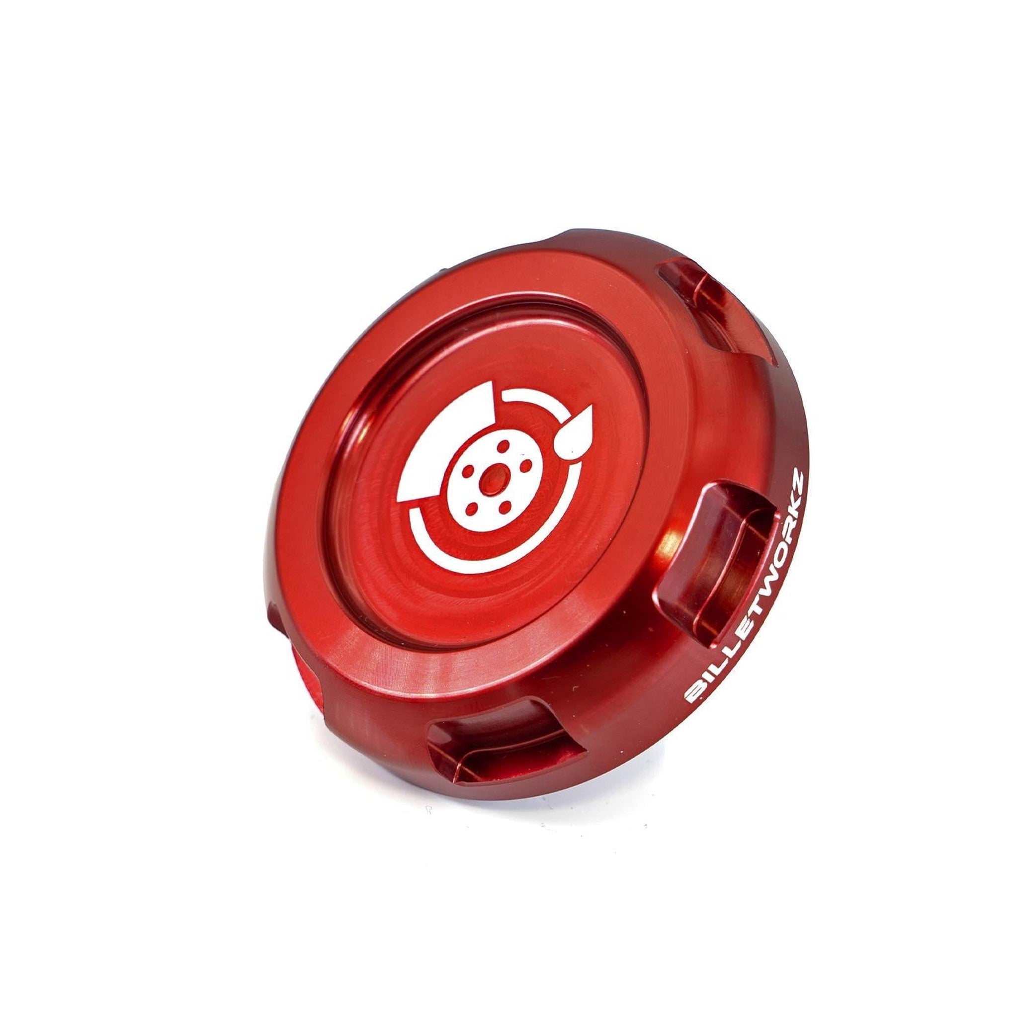 Billetworkz Brake Fluid Cap Engraved Zero Series Red Subaru WRX 02-25 / STI 04-21 | BW-EBCZ-SUB-BRK-RED-E