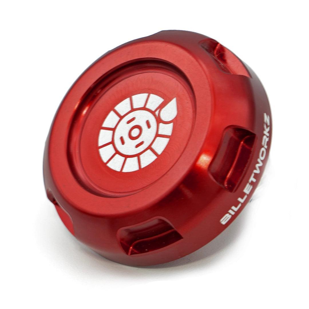 Billetworkz Clutch Fluid Cap Engraved Zero Series Red Subaru WRX 2002-2014 / STI 2004-2014 | BW-EBCZ-SUB-CLU-RED-E