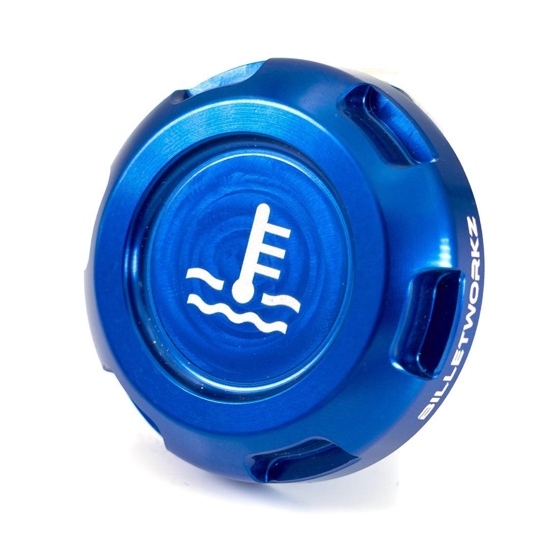 Billetworkz Coolant Overflow Cap Engraved Zero Series Blue Subaru WRX 02-25 / STI 04-21 | BW-EBCZ-SUB-COO-BLU-E