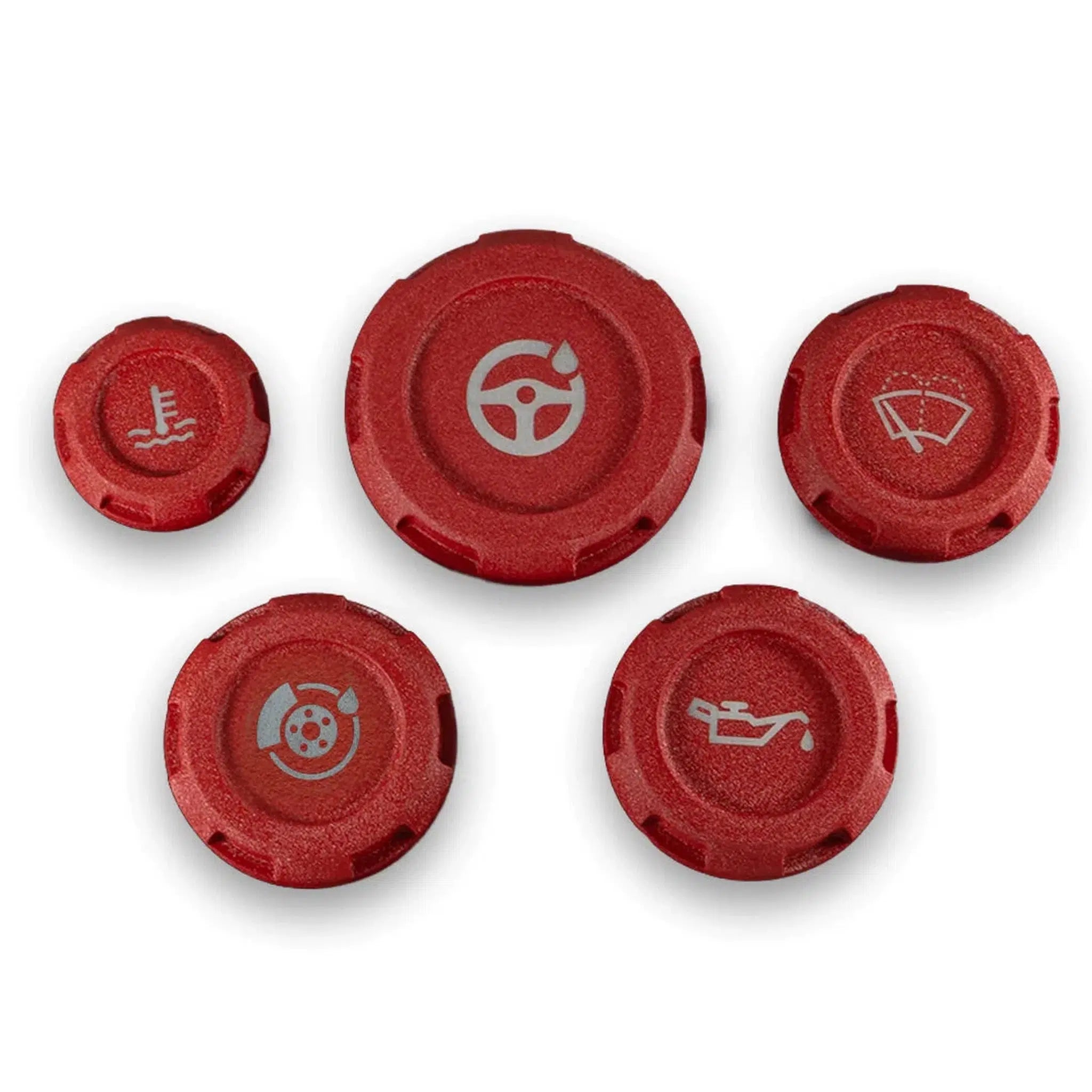 Billetworkz Engine Bay Caps Zero Series Red Wrinkle 2015-2021 Subaru STI with Fluid Engraving | BW-EBCZ-SUB-VASTI-RWR-E