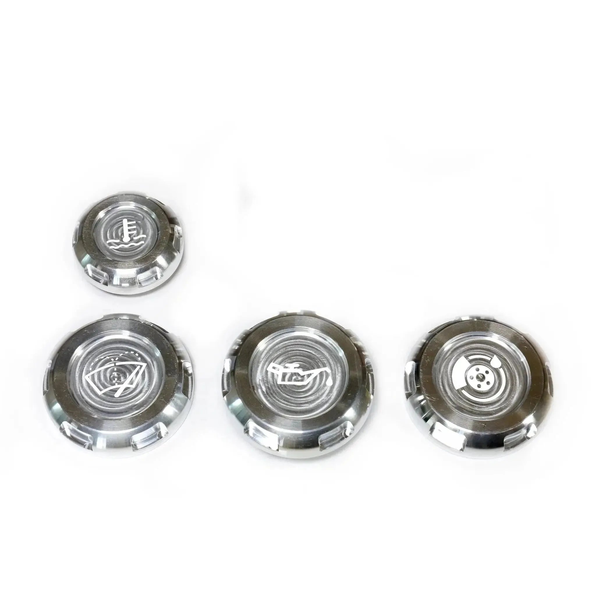 Billetworkz Engine Bay Caps Zero Series Silver 2015-2025 Subaru WRX with Fluid Engraving | BW-EBCZ-SUB-VAWRX-SIL-E