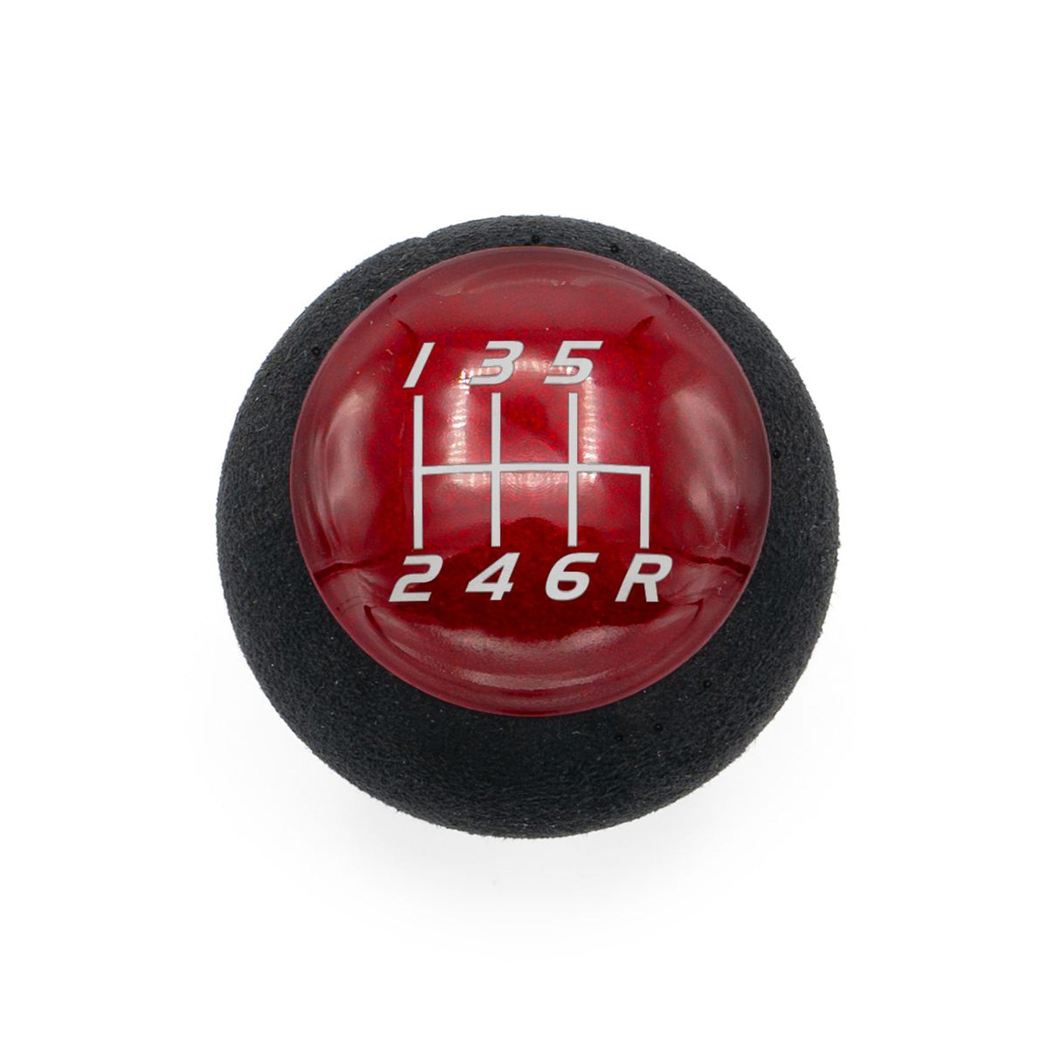 Billetworkz Fusion Weighted Shift Knob 6-Speed Alcantara Candy Red Subaru WRX 15-25 / STI 04-21 | BW-KNB-SUB6-VEL6-CRED-FUA