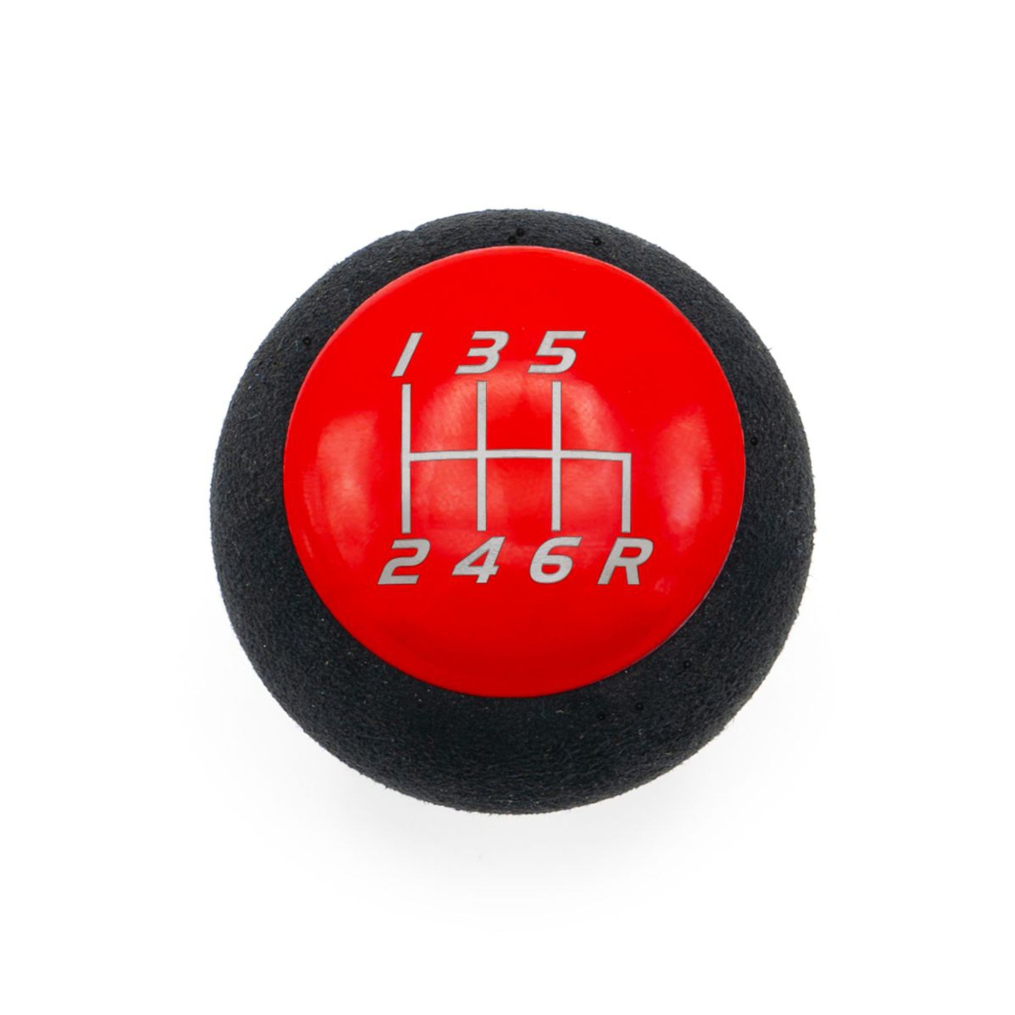 Billetworkz Fusion Weighted Shift Knob 6-Speed Alcantara Gloss Red Subaru WRX 15-25 / STI 04-21 | BW-KNB-SUB6-VEL6-GRED-FUA