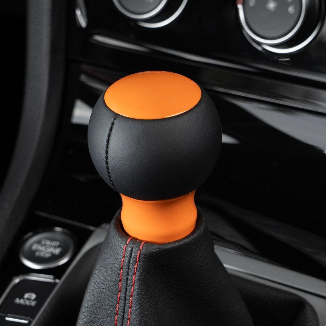 Billetworkz Fusion Weighted Shift Knob 6-Speed Leather Gloss Orange Subaru BRZ 2013-2025 | BW-KNB-BRZ-VEL6-GORA-FUL