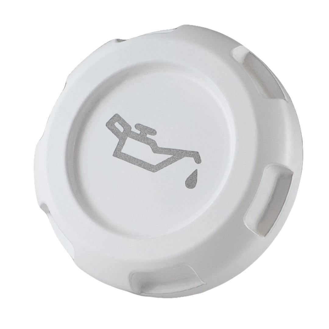 Billetworkz Oil Cap Engraved Zero Series White Subaru WRX 02-25 / STI 04-21 / BRZ 13-25 | BW-EBCZ-SUB-OIL-WHT-E