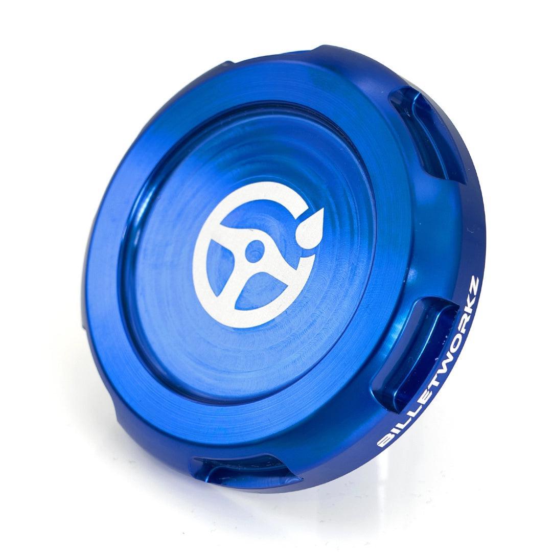 Billetworkz Power Steering Fluid Cap Engraved Zero Series Blue Subaru WRX 08-14 / STI 08-21 | BW-EBCZ-SUB-PS2-BLU-E